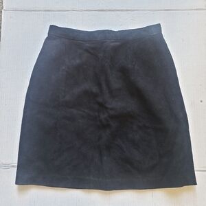 Vintage black Suede leather lined mini Skirt Western Preppy Retro 1990s‎